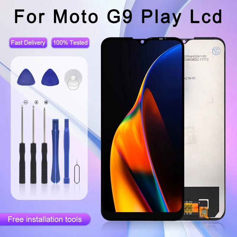 6,5 Дюймов Для Moto G9 Play ЖК-дисплей С Сенсорной Панелью, Дигитайзер Экрана Для Motolola Moto E7 Plus, Дисплей В Сборе С Рамкой, Бесплатная Доставка