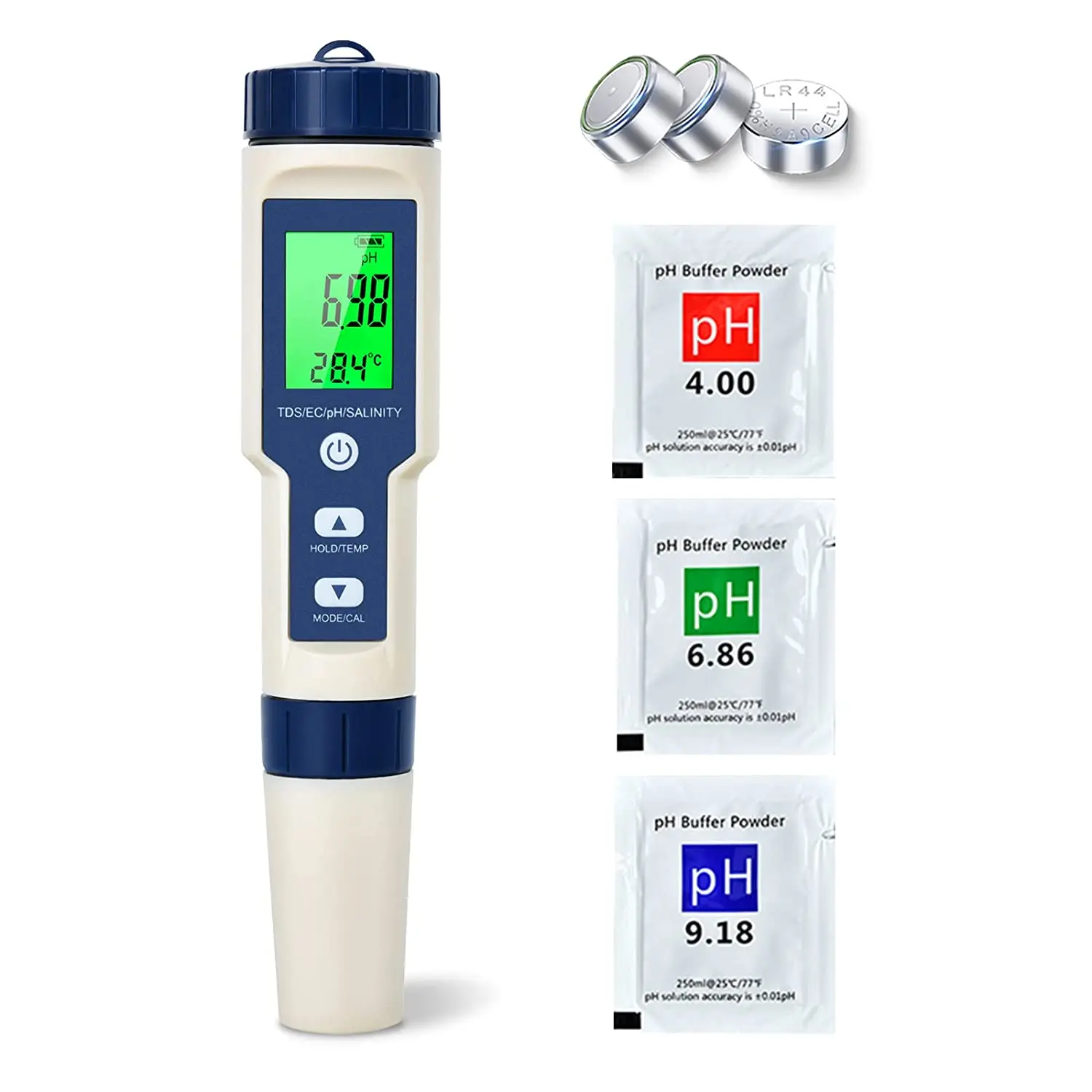 Измеритель PH для воды TDS EC Соленость Температура 5 в 1 Многофункциональный высокоточный тестер PH Водонепроницаемый для питьевой воды