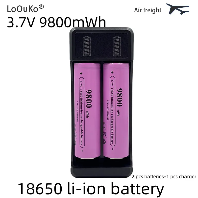 18650 Литий-ионная Аккумуляторная батарея 3,7 В 9800 МВтч + USB-зарядное устройство Подходит для Бритвы, Фонарика, Пульта дистанционного управления, батареи 3,7