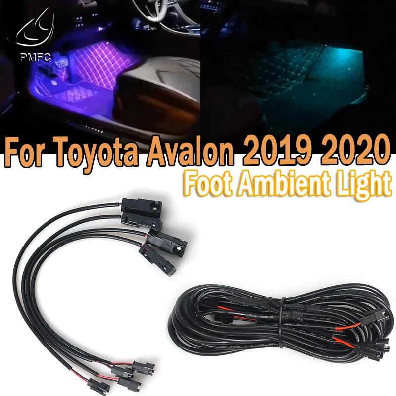Подсветка салона автомобиля PMFC, Рассеянный свет, Голубой лед / 64 цвета, Атмосферный свет, Декоративная лампа для Toyota Avalon 2019 2020