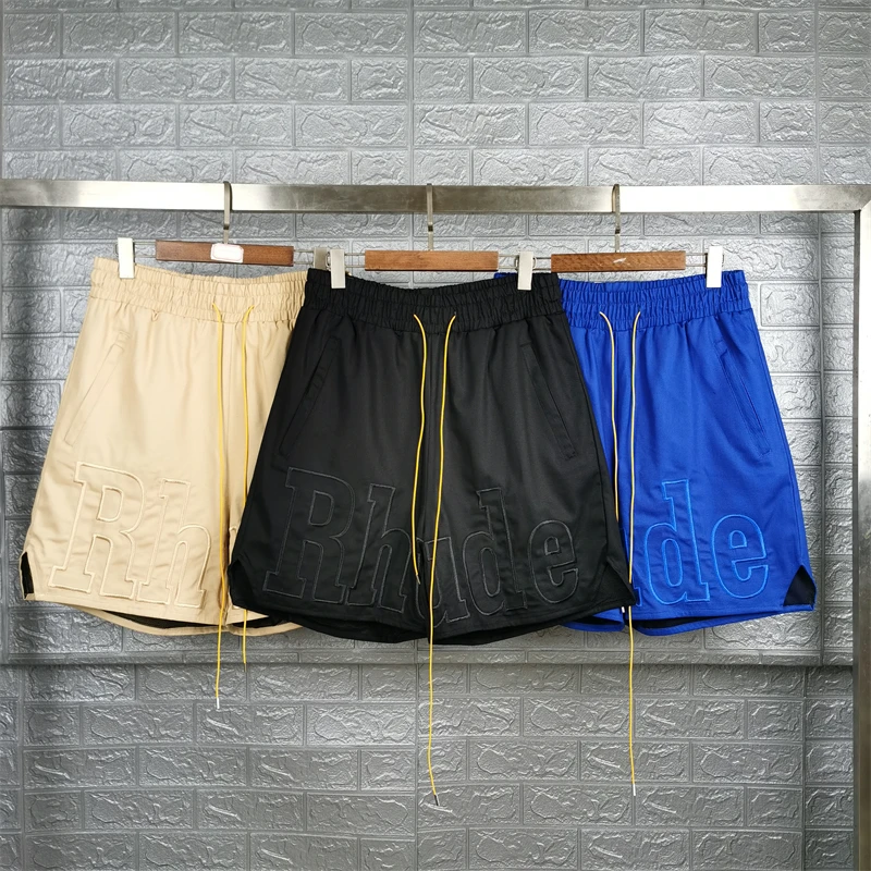 Шорты с вышивкой из сетчатого материала, мужские и женские винтажные шорты с завязками из плотной ткани
