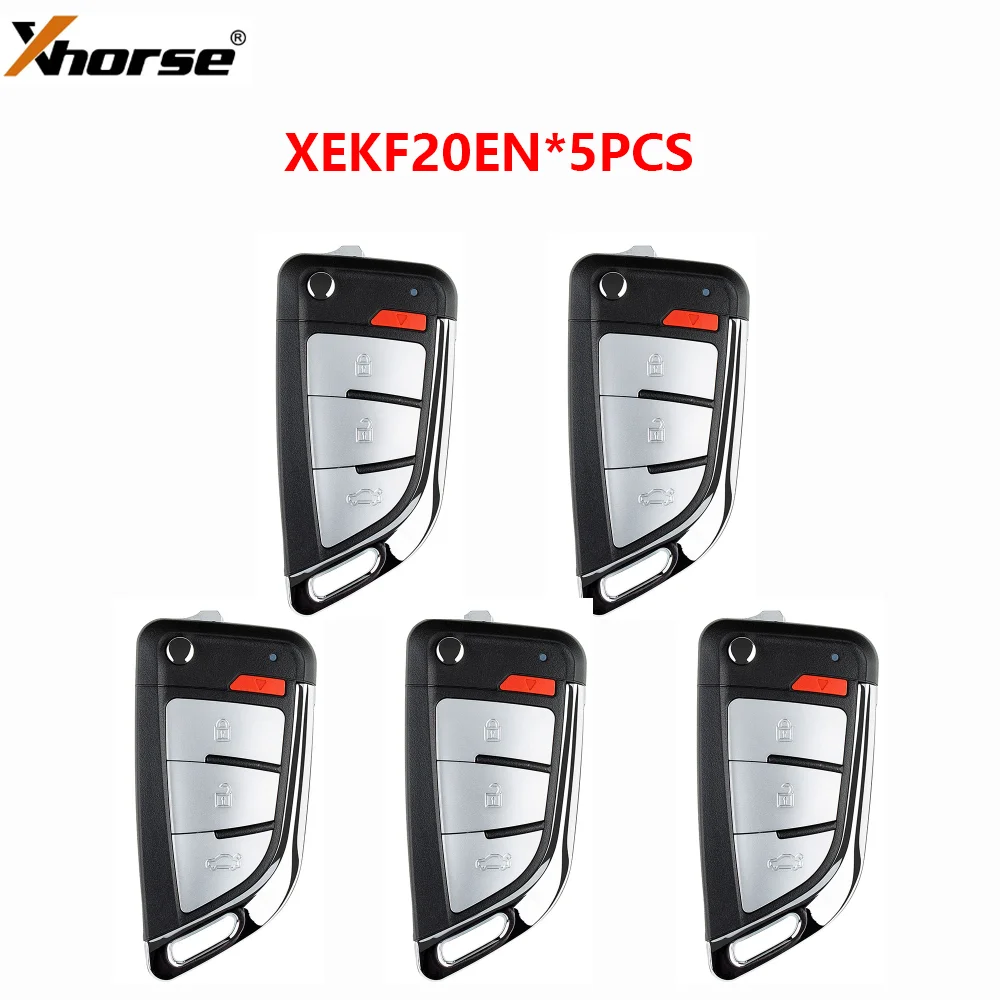 Xhorse XEKF20EN Супер пульт дистанционного управления ножом, 4 кнопки, встроенный суперчип XT27, 5 шт./лот