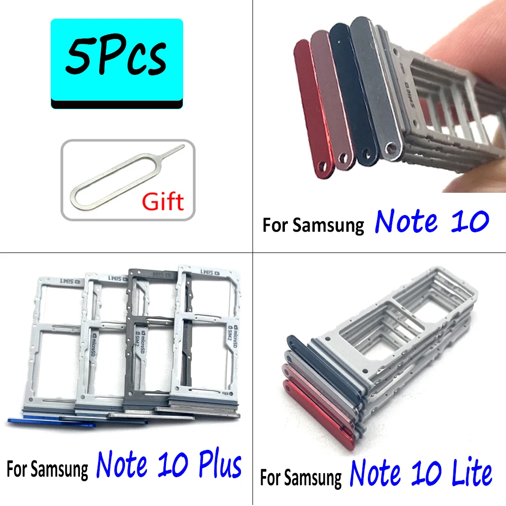 5шт, Оригинальный Лоток Для Держателя Nano SIM-карты, Слот Для Чипа, Гнездо Адаптера Для Samsung Galaxy Note 10 Plus/Note 10 Lite С Pin-кодом