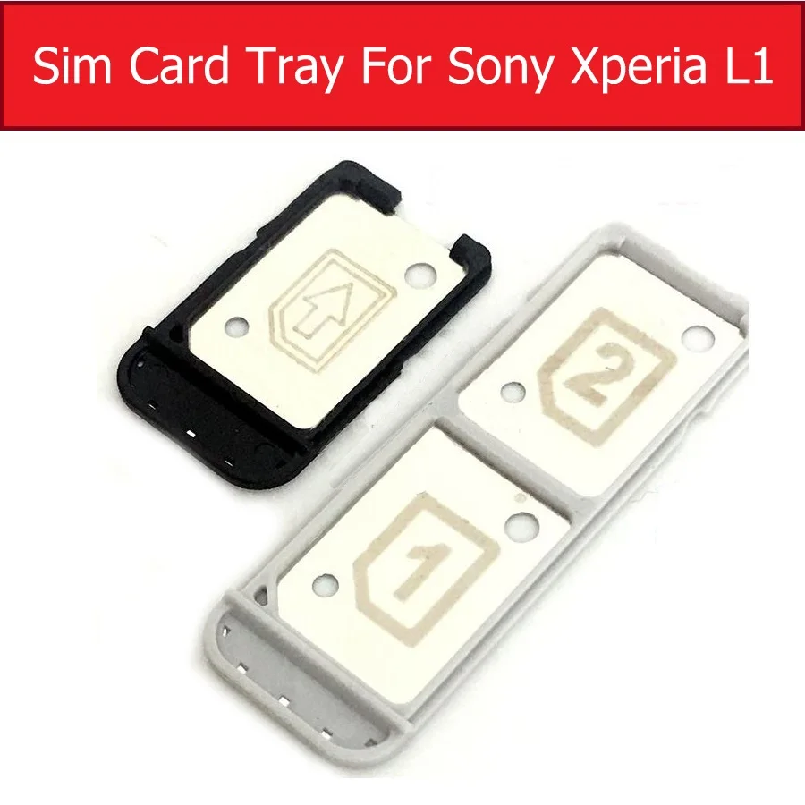 Подлинный Разъем Для Лотка Sim-Карты single & Daul Для Sony Xperia L1 G3311 G3313 Слот Для Sim-Карты Лоток Для Чтения Держатель Запасные части