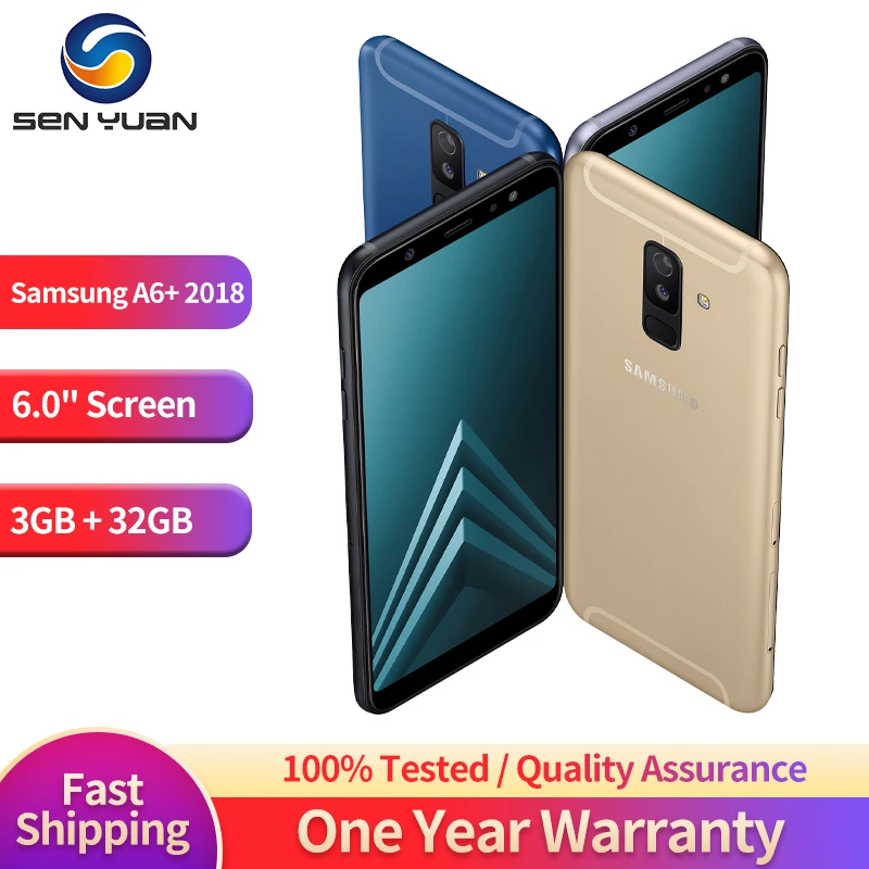 Оригинальный Samsung Galaxy A6 + 2018 A605F 4G Мобильный Телефон с двумя SIM-картами 6,0 