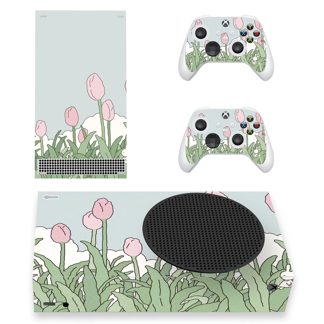 Наклейка с изображением цветка тюльпана, наклейка-наклейка для консоли Xbox серии S и контроллеров, виниловая наклейка с изображением цветка Xbox серии Slim.