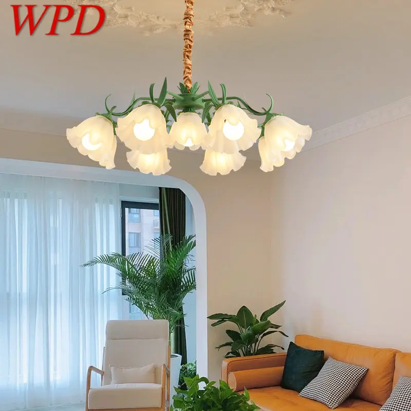 Потолочная светодиодная люстра WPD, креативный подвесной светильник в стиле ретро, промышленная веревка для дома, спальни на чердаке