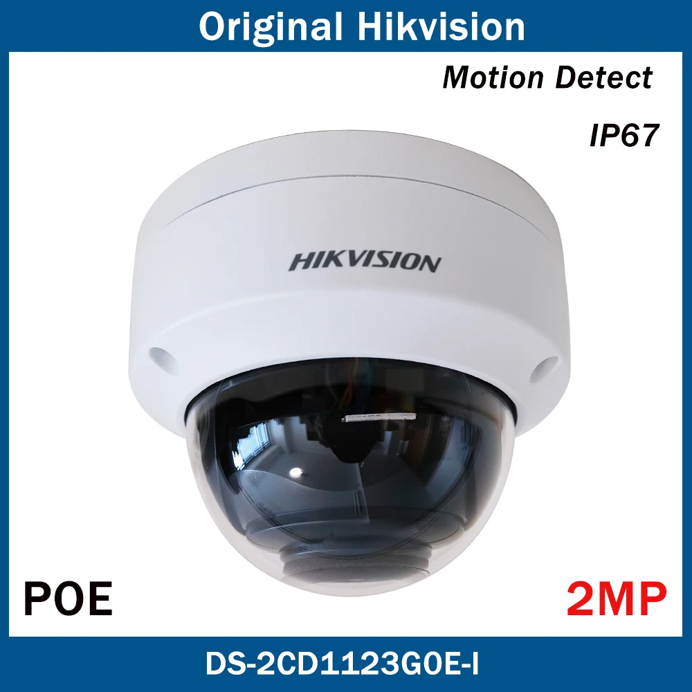 Камера Hikvision 2MP Survillance Поддерживает Видео-Сигнализацию о несанкционированном вскрытии, Обнаружение движения H.265 + Водонепроницаемая IP67 Poe IP-Камера DS-2CD1123G0E-I