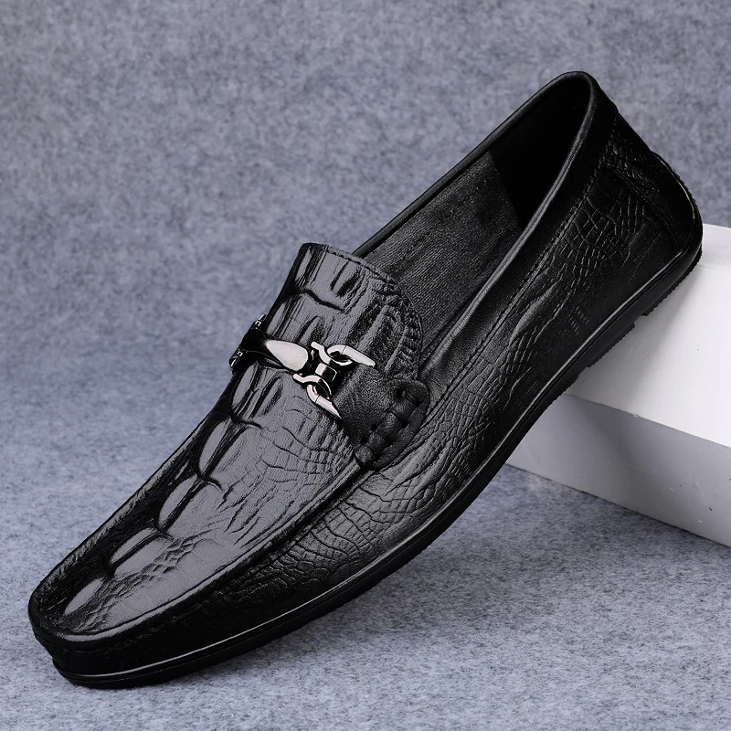 Элегантные мужские модельные туфли из натуральной кожи, Классические лоферы, мужская модная свадебная деловая обувь, нескользящая обувь для взрослых
