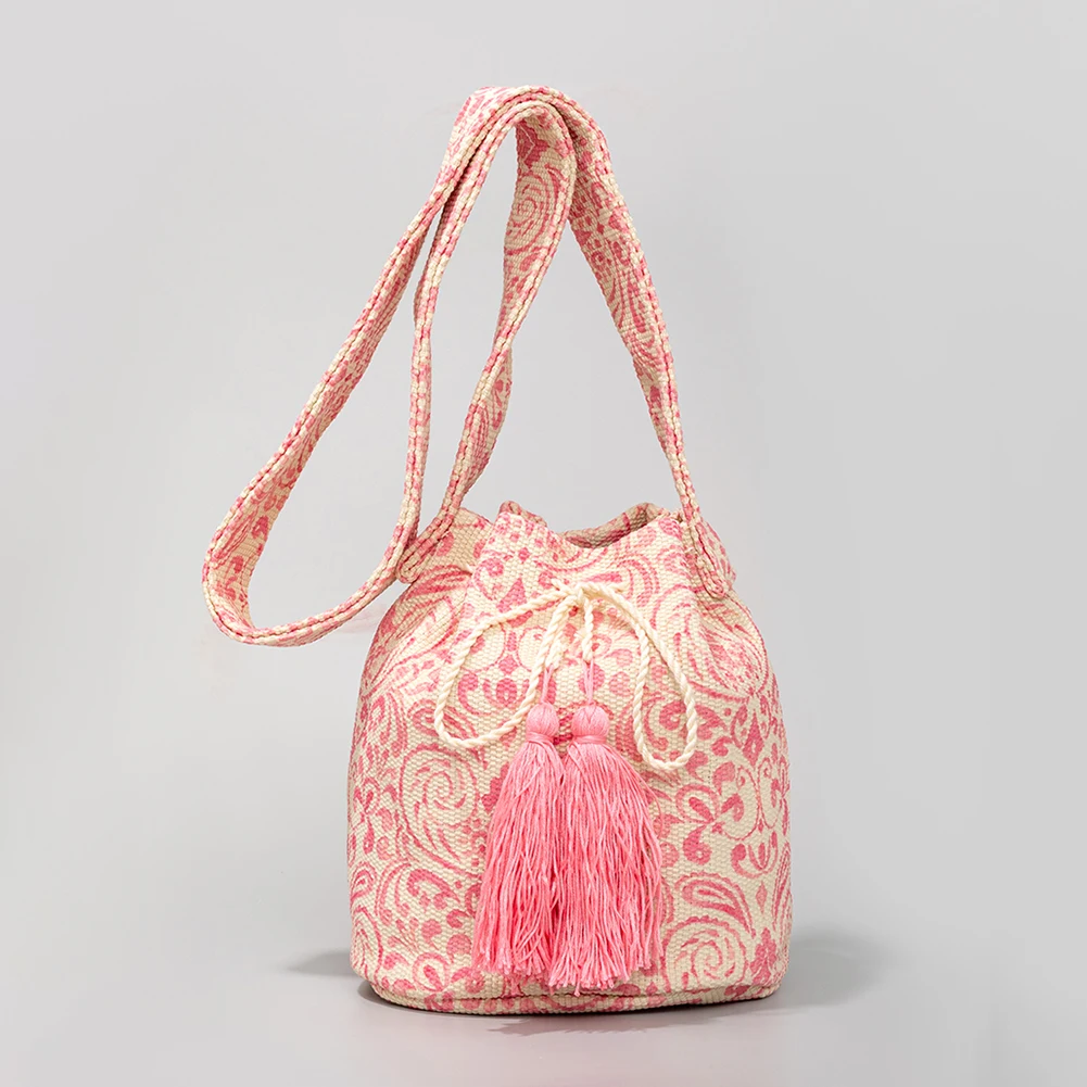 Женская сумочка через плечо, большая вместительная сумка-хобо, холщовая сумка с кисточкой, модная праздничная сумка для женщин