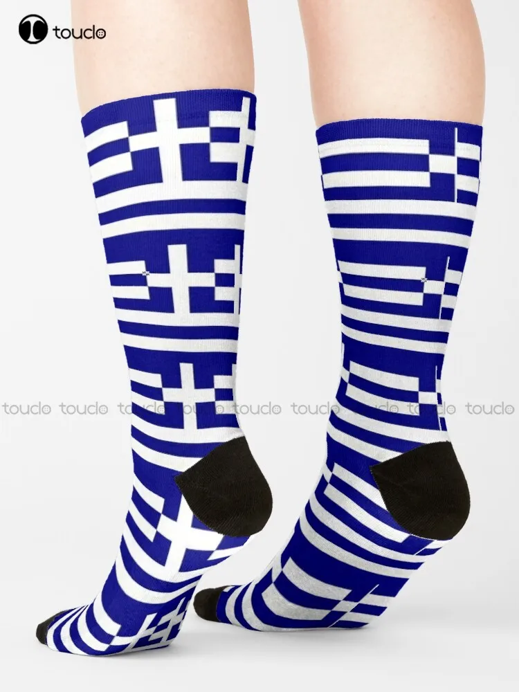 Носки с Греческим флагом, женские носки с мультяшным рисунком, удобные носки для скейтбординга Best Girls Sports Street с цифровой печатью 360 °, подарок на заказ