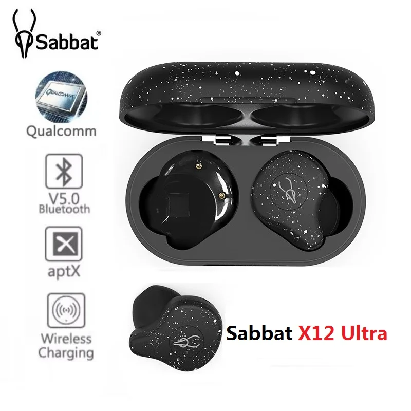 Sabbat X12 Ultra Qualcomm TWS Беспроводные Наушники Bluetooth 5.0 Спортивные Стереонаушники HiFi С Поддержкой беспроводного зарядного устройства наушники