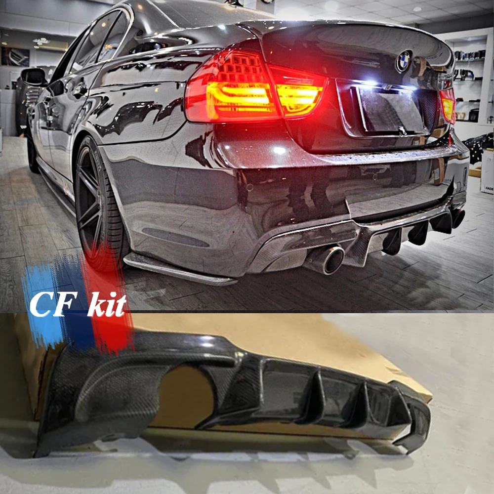 Для BMW E90 325i 335i диффузор из углеродного волокна, спойлер заднего бампера, автомобильные аксессуары M Tech 2006-2011 гг.
