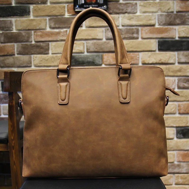 Роскошный мужской портфель из мягкой кожи для бизнеса, сумка для ноутбука, ретро мужская ручная сумка, повседневная сумка-мессенджер на плечо