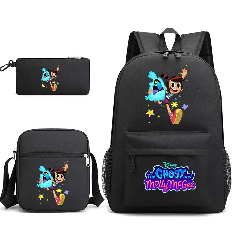 3шт Disney The Ghost And Molly Mcgee Bookbag Детский Рюкзак Для Мальчиков И Девочек Школьные сумки Через Плечо Набор Повседневных Рюкзаков Mochilas