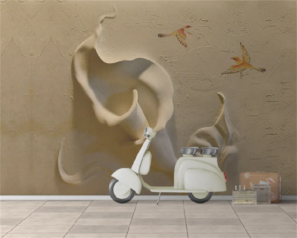Пользовательские обои 3D трехмерный рельефный цветок калла птица лотоса спальня гостиная фон украшения стен живопись