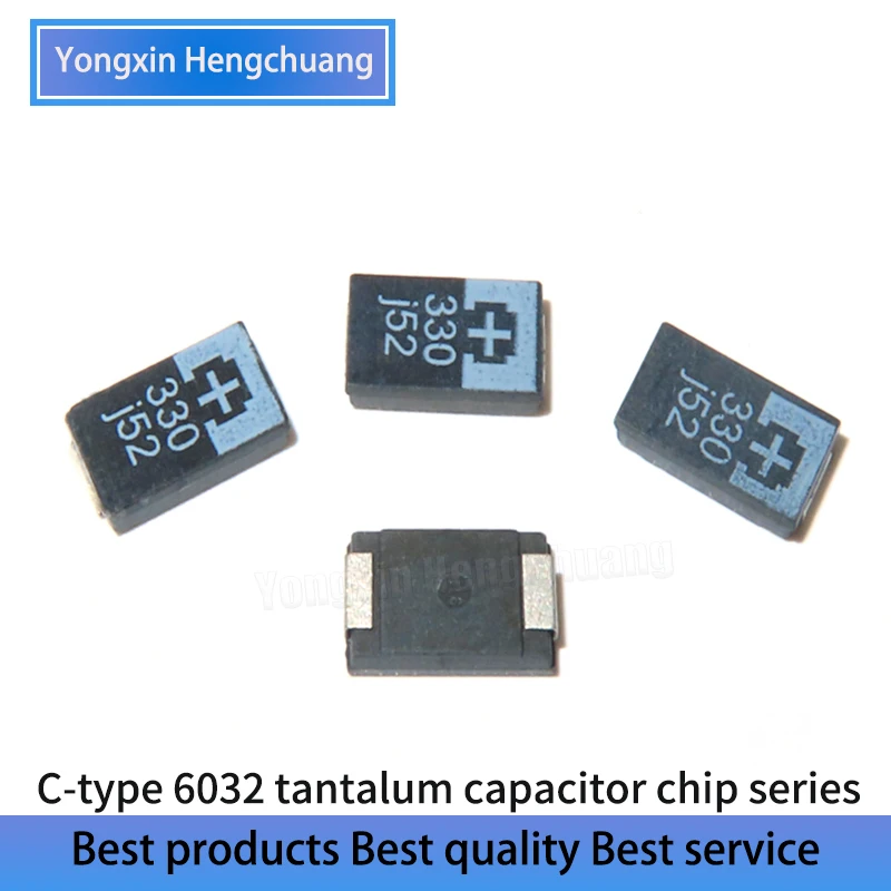 20ШТ Танталовый конденсатор с чипом типа C 6032 Черный 6.3 V330UF 16V47UF