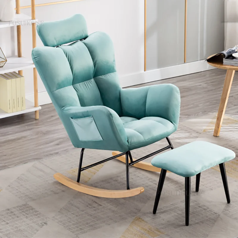 Скандинавские домашние кресла-качалки, роскошные стулья для гостиной, кресло с ленивой спинкой для дивана, спальня, Балкон, мебель для дома Fauteuil, WK