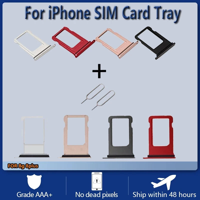 Новый держатель лотка для Nano Sim-карты, слот для лотка для iphone 8 8G 8 Plus, Сменная деталь, гнездо адаптера для держателя SIM-карты, черный, Белый цвет