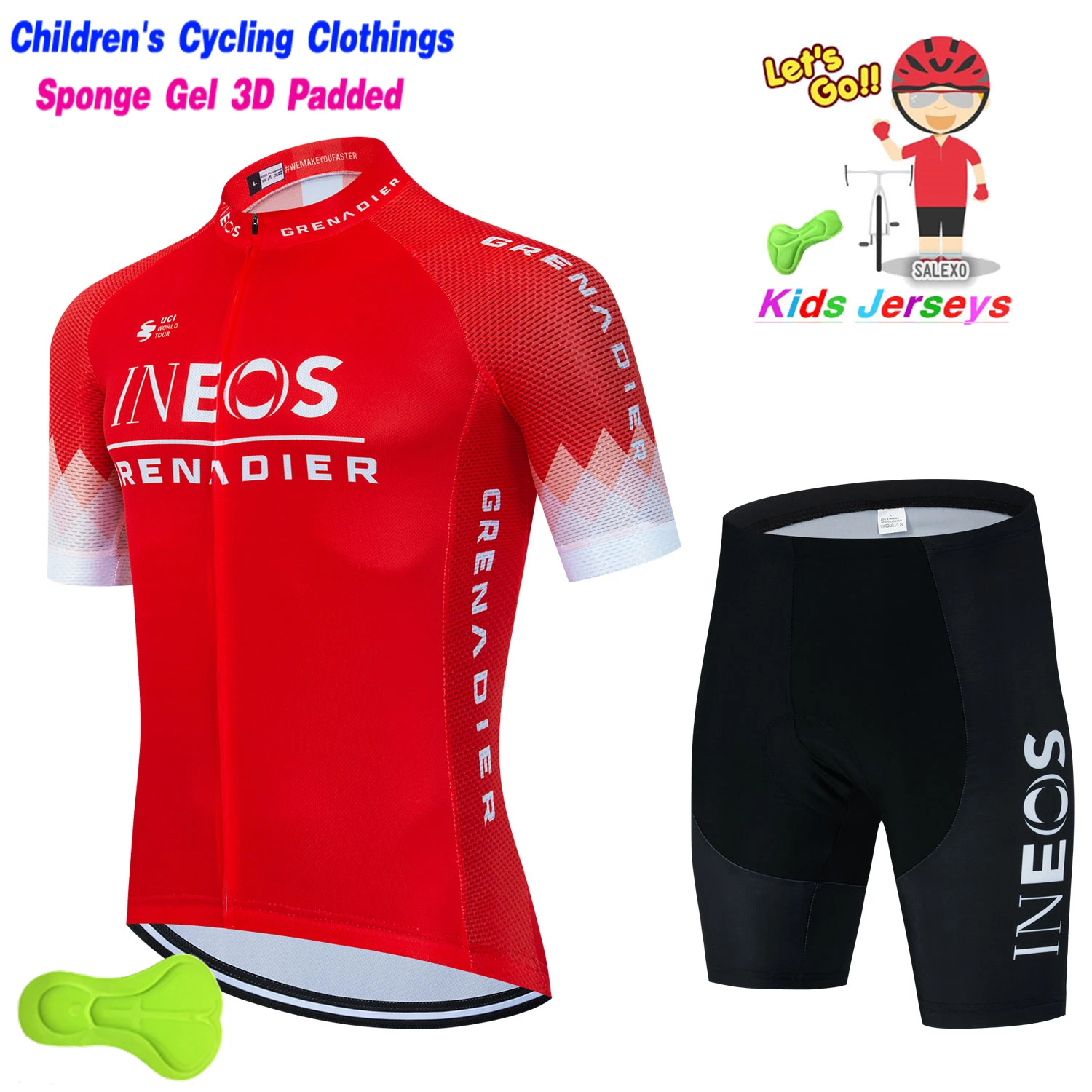 Летний Комплект из джерси для велоспорта INEOS, детская велосипедная одежда с короткими рукавами, Майо, спортивный трикотаж для гонок, Велосипедная одежда для мальчиков и девочек