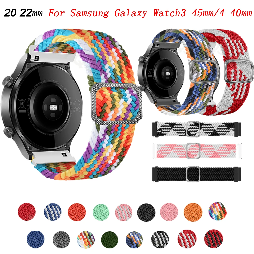 Ремешок Для Samsung Galaxy Watch 3 45 мм/4 44 мм 40 мм Классический 46 мм 42 мм Нейлоновая Петля Correa Браслет 20 22 мм Браслет Для Умных Часов