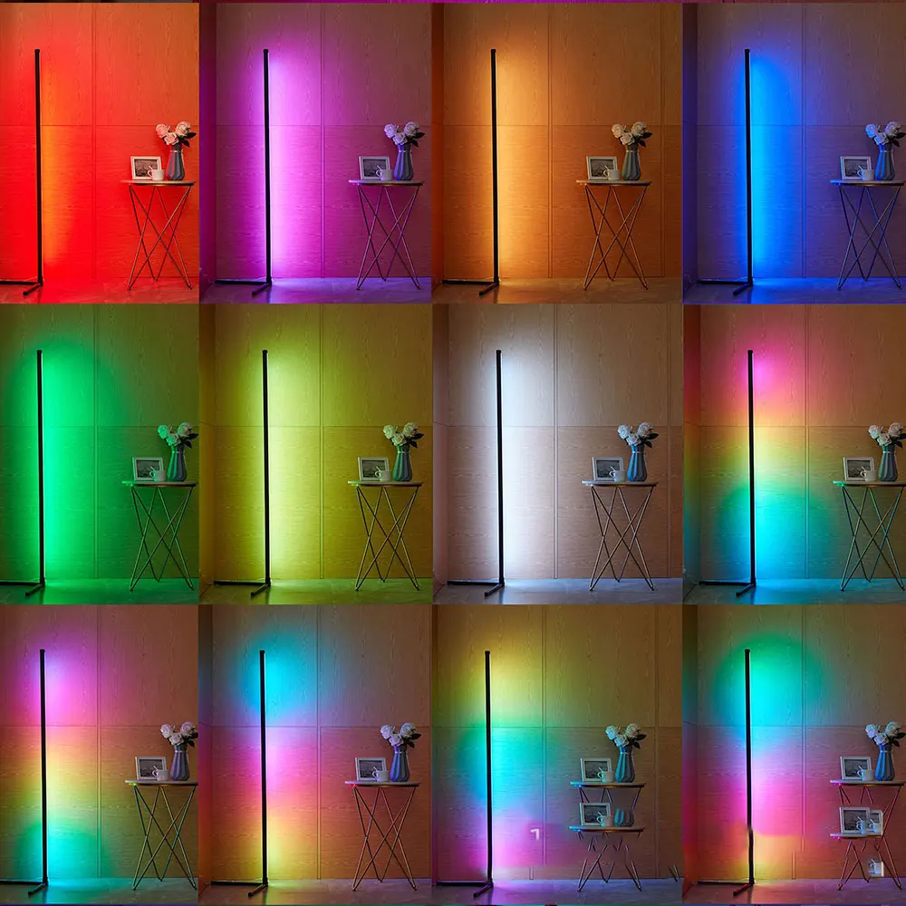 Угловой торшер RGB LED с регулируемой яркостью Угловой торшер для спальни, гостиной, украшения для внутреннего освещения торшер напольный 무드등