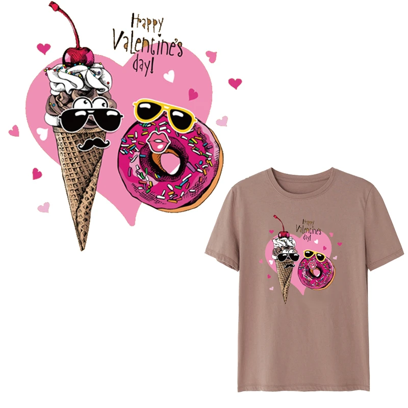 Гладящие нашивки для торта-мороженого для одежды для девочек, аппликация на платье-футболке 