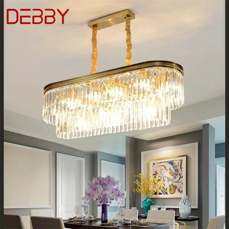 Роскошная овальная подвесная лампа DEBBY Chandelier Gold, постмодернистский светодиодный светильник для дома, гостиной, столовой