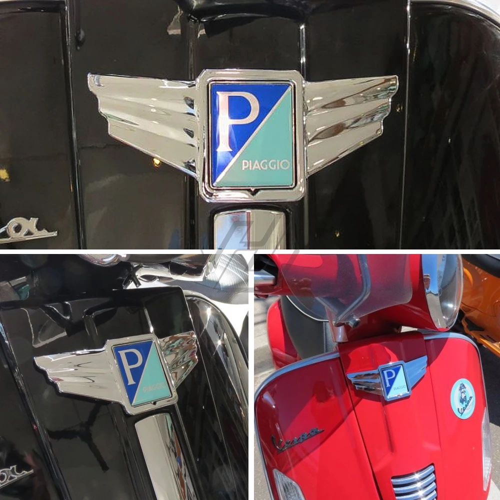 Для мотоцикла Piaggio Vespa Super Sport 2010-2014 Super 300 Хромированные крылья с отделкой логотипом