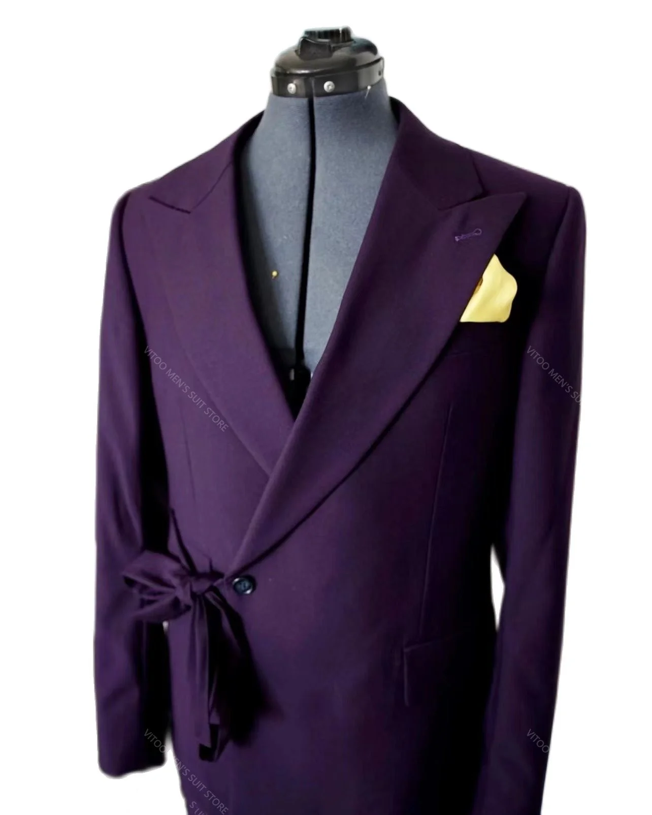 Комплект костюмов из 2 предметов, фиолетовый бандажный пояс, мужские костюмы для свадьбы, комплект пиджаков, официальная приталенная стильная мужская хлопчатобумажная одежда в стиле дизайна
