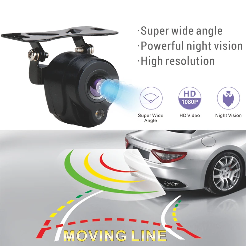 HENGYU MC-814 универсальная цветная движущаяся линия CCD HD камера заднего вида автомобиля ночного видения водонепроницаемая резервная парковочная камера