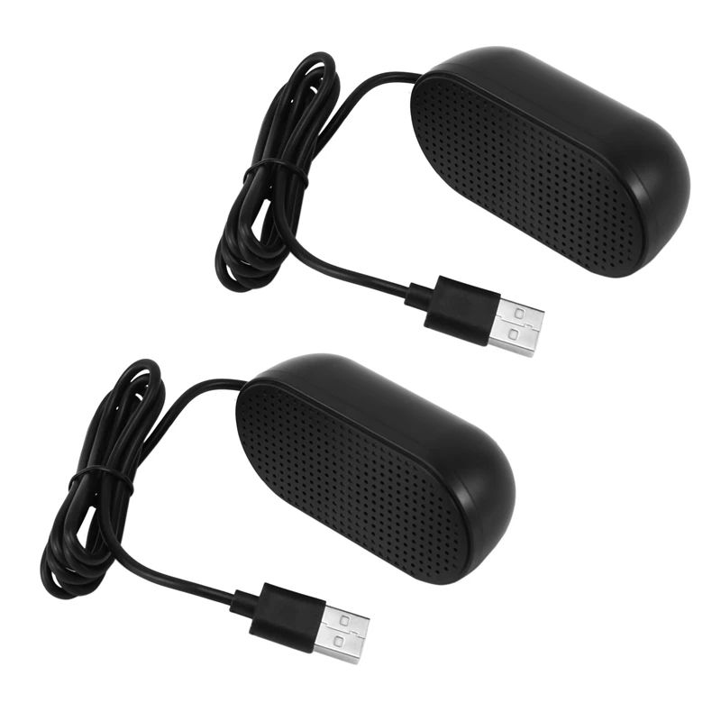 2X USB Динамик Портативный Динамик С питанием от стереофонического Мультимедийного Динамика Для Ноутбука Портативный ПК (Черный)