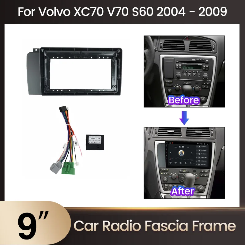 Рамка автомобильного Радиоприемника для Volvo XC70 V70 S60 2004-2007 Авто DVD Кронштейн Панели Приборной Панели для 9-дюймового Комплекта Установки Головного Устройства Android