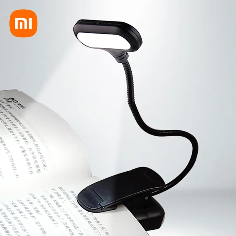 Xiaomi USB Перезаряжаемая лампа Для защиты глаз, Книжный ночник, Регулируемая настольная лампа с креплением на батарейках, Гибкое чтение в спальне