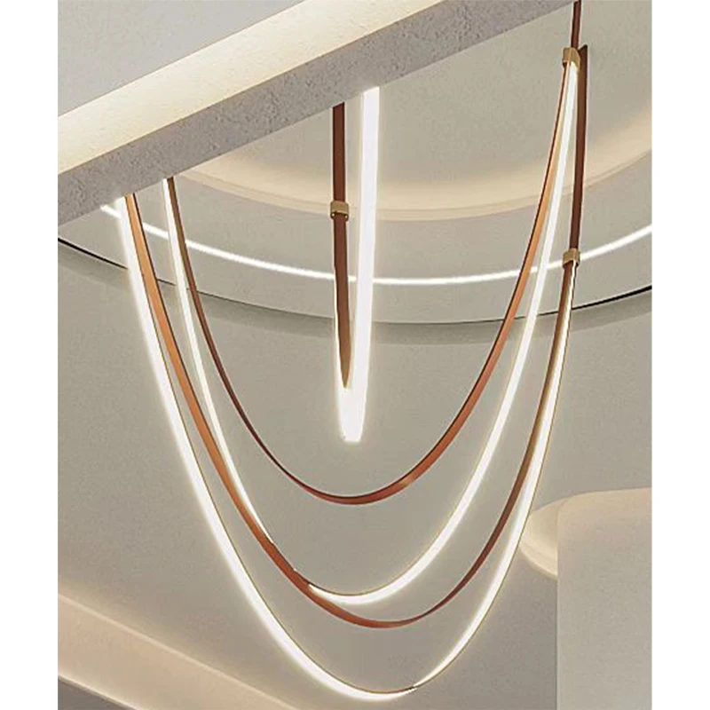 Современная кожаная люстра, итальянская дизайнерская люстра для прихожей, украшения дома, подвесной светильник