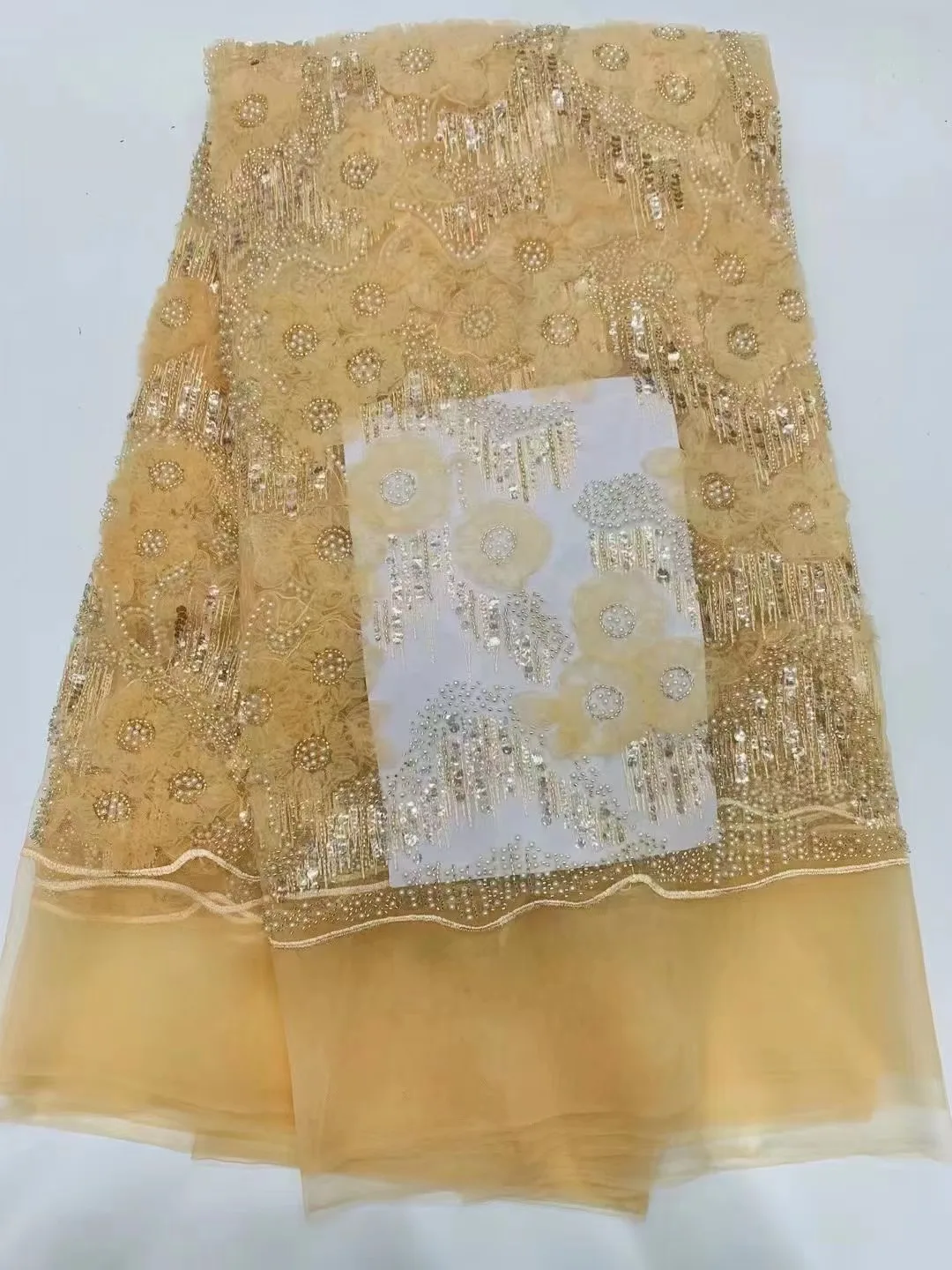2023, последняя мода, кружевная ткань с 3D цветочной вышивкой, высококачественная кружевная ткань из французского тюля ручной работы для свадьбы