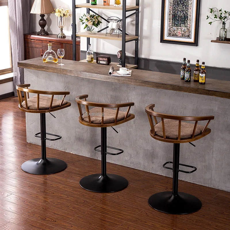 Вращающиеся барные стулья в скандинавском стиле с креативной спинкой Барные стулья Мебель для домашней кухни Регулировка высоты Барного стула Обеденный стул