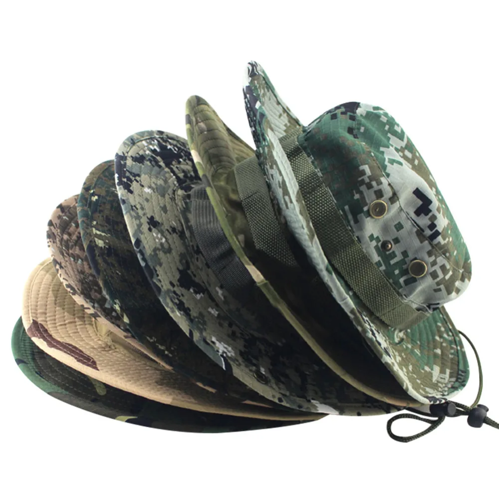 Военная камуфляжная шляпа рыбака, камуфляж в джунглях, шляпа рыбака, Солнцезащитная шляпа, походная шляпа, Военная шляпа, панама для мужчин, шапочки