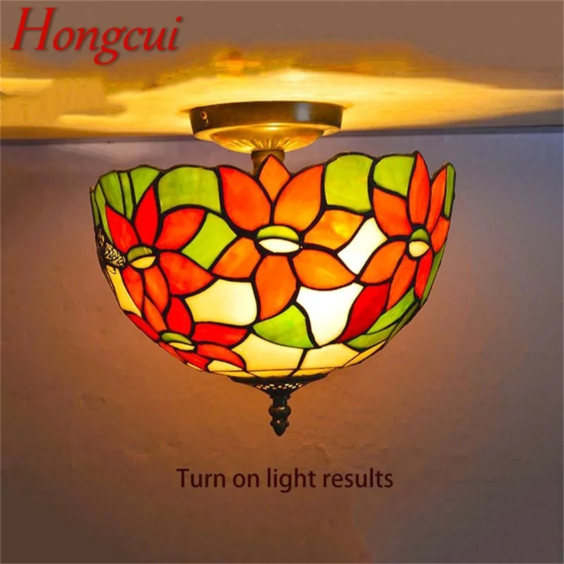 Потолочный светильник Hongcui Tiffany Современные креативные светильники LED Home для гостиной-столовой