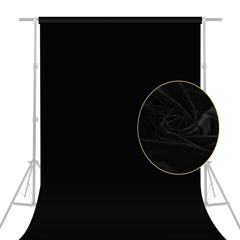 Selens 2x3 м Черный бархатный фон Тканевая фотография Фотостудия Черный фон Моющаяся Бархатная ткань Реквизит для портретной фотографии