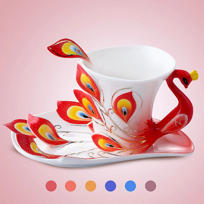 Набор кофейных чашек Friends blessing, керамическая чашка из костяного фарфора, европейский креативный Английский послеобеденный чай, красный