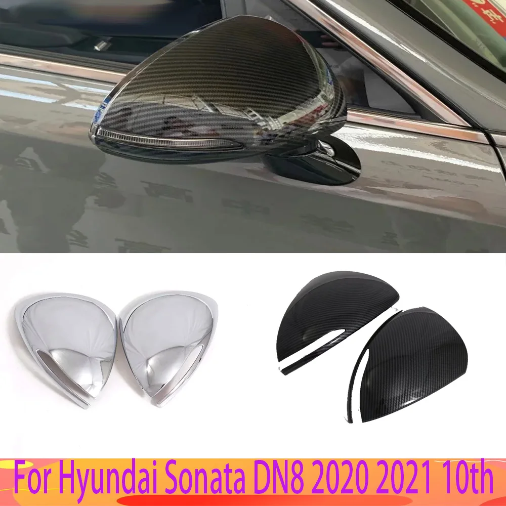 Покрытие для укладки Hyundai Sonata DN8 2020 2021, Отделка зеркала боковой двери заднего вида, ABS Хромированный Защитный колпачок, Автомобильные Аксессуары