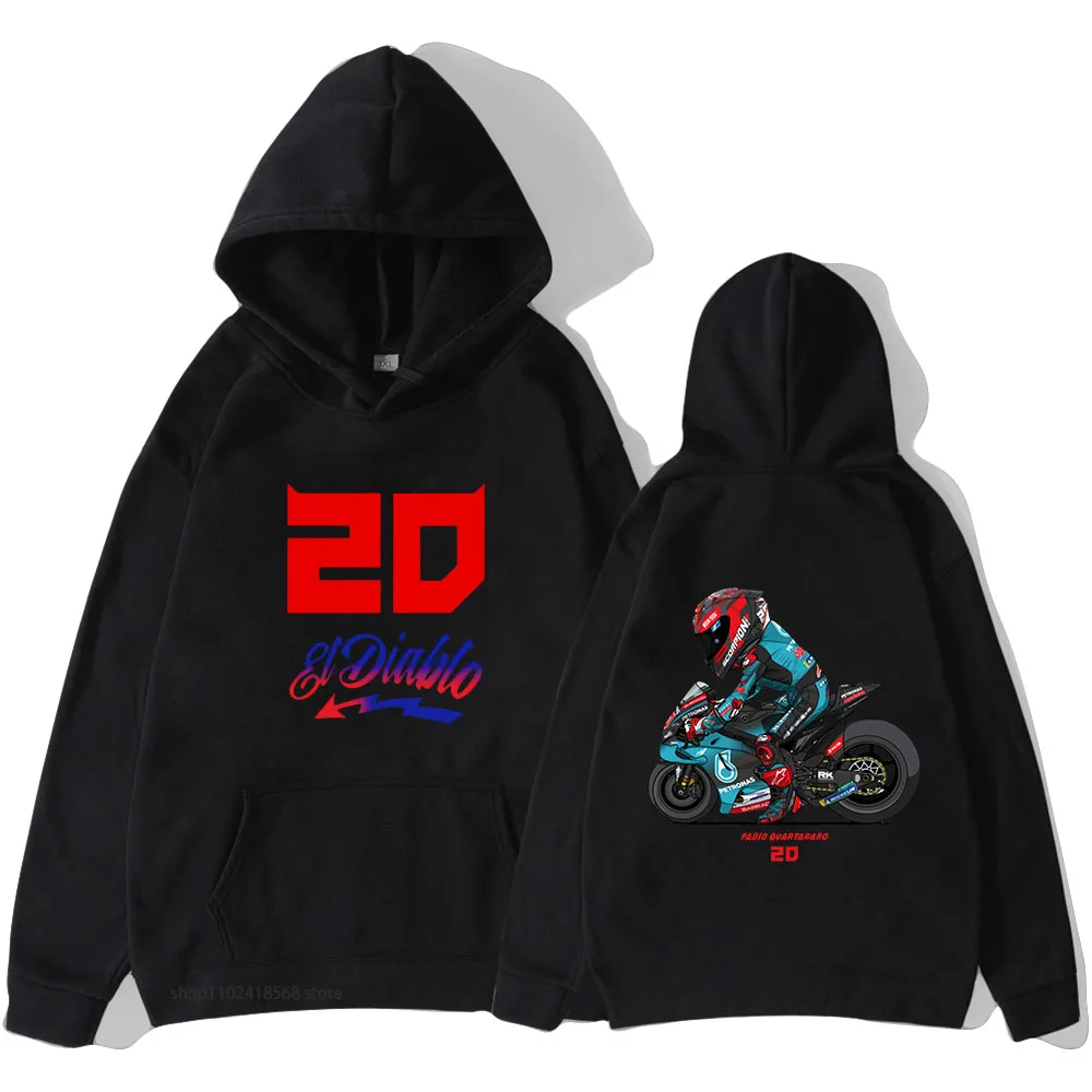 Fabio Quartararo 20 Толстовок El Diablo Fan Art Superbike Moto GP Толстовка Мужская / женская Одежда Harajuku Повседневная Графическая Уличная Одежда