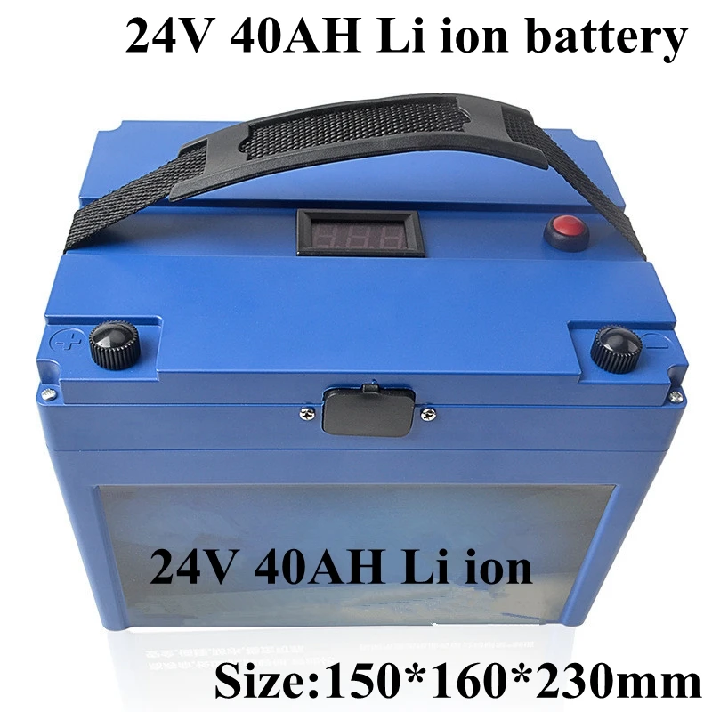 24V 40Ah Перезаряжаемый литий-ионный аккумулятор для электровелосипеда, мотоцикла, тележки для гольфа, мотора для электронного скутера + зарядное устройство 3A
