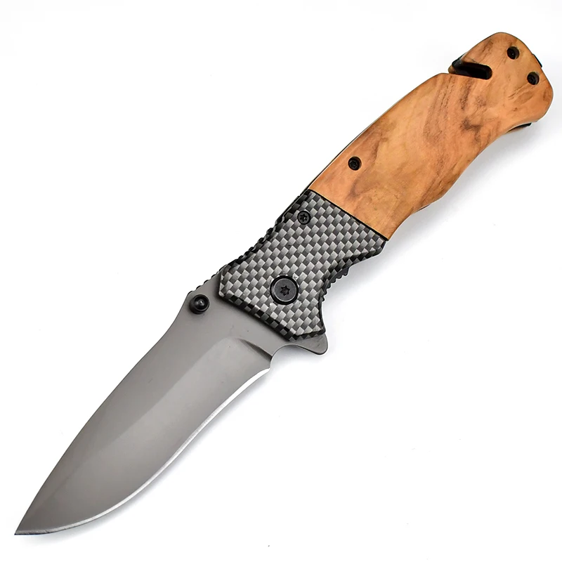 8,6 “Складной карманный нож для выживания, тактический нож с деревянной ручкой, Походные охотничьи ножи для кемпинга, инструменты для самообороны, уличные инструменты