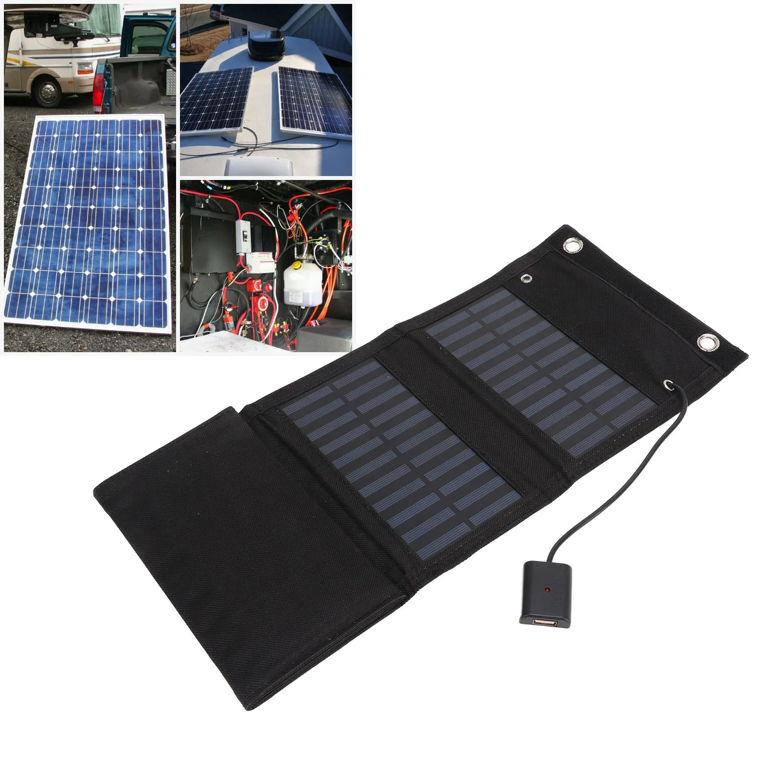Складная сумка для солнечных батарей Монокристаллический кремний для ноутбуков Автомобильные аккумуляторы Тележки Автобусы Корабли 5,5 В 25 Вт стиль rv