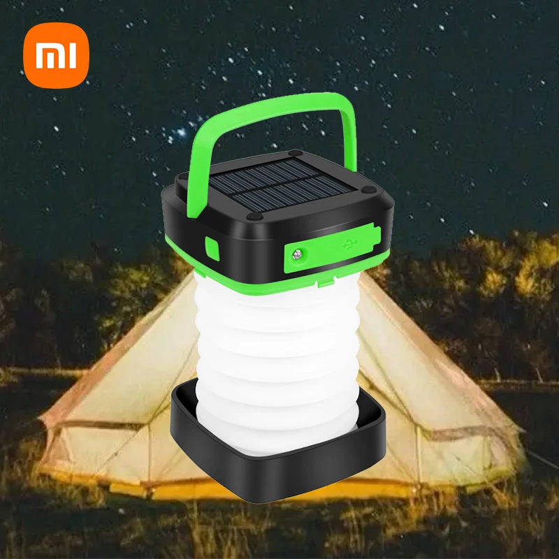 Перезаряжаемая лампа Xiaomi, USB, солнечная светодиодная походная лампа для наружной палатки, портативные фонари, аварийное освещение для барбекю, походов