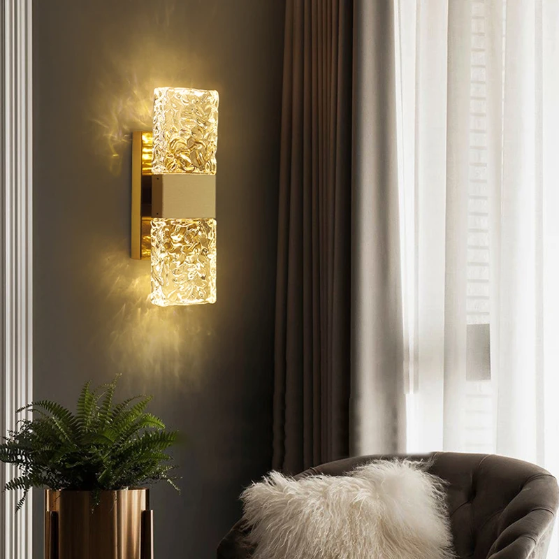 Современный светодиодный настенный светильник в роскошном стиле для гостиной, спальни, прикроватной тумбочки, коридора, прохода, бра, Светло-золотые светильники для украшения помещений