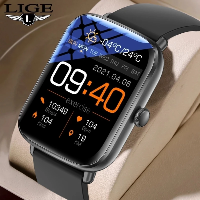 LIGE 2022 Смарт-часы Мужские 1,69-Дюймовый Сенсорный Браслет Спортивные Фитнес-Часы Bluetooth Музыкальные Смарт-Часы Мужские Умные Часы Женские