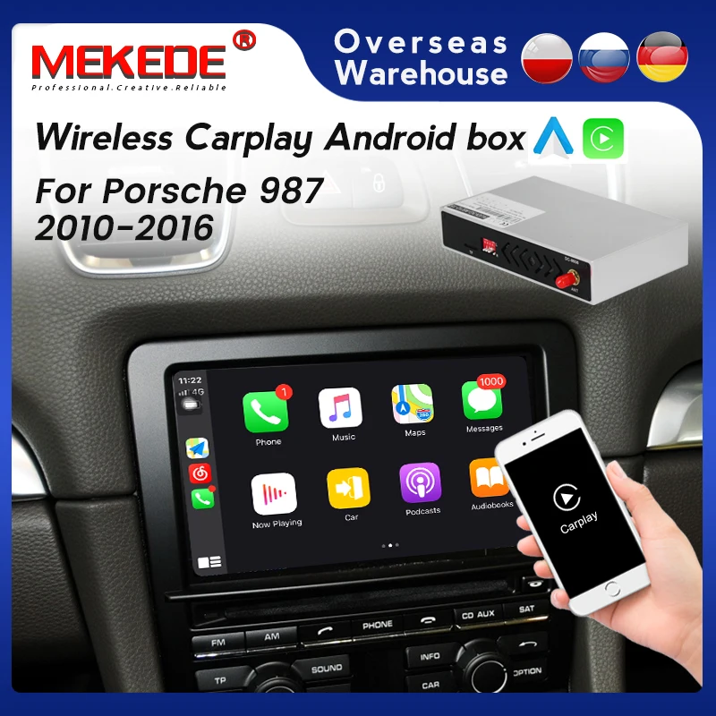 MEKEDE Беспроводной Apple Carplay Декодер Коробка Для Porsche 987 2010-2016 PCM3.1 Android Auto Автомобильный Игровой Адаптер поддержка Зеркала Lin-k